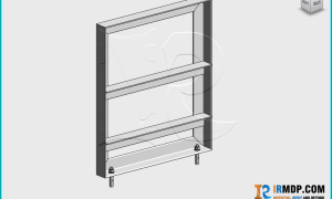Family Revit – Đỡ ống khung U – Chân thép V - Loại 1 - 3 tầng ống