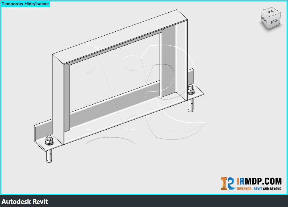 Family Revit – Đỡ ống khung U – Chân thép V - 1 Tầng