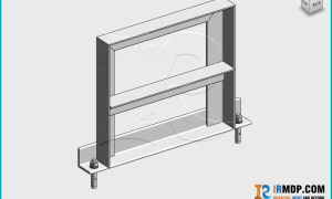 Family Revit – Đỡ ống khung U – Chân thép V - 2 Tầng