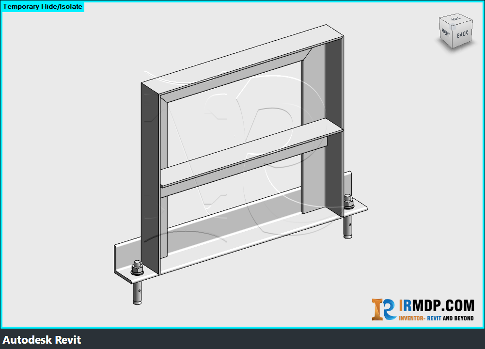 Family Revit – Đỡ ống khung U – Chân thép V - 2 Tầng