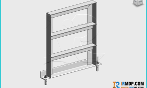 Family Revit – Đỡ ống khung U – Chân thép V - 3 Tầng