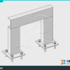 Family Revit – Đỡ ống khung U- C75x50 – Chân bản mã