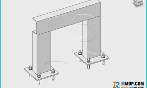 Family Revit – Đỡ ống khung U- C75x50 – Chân bản mã