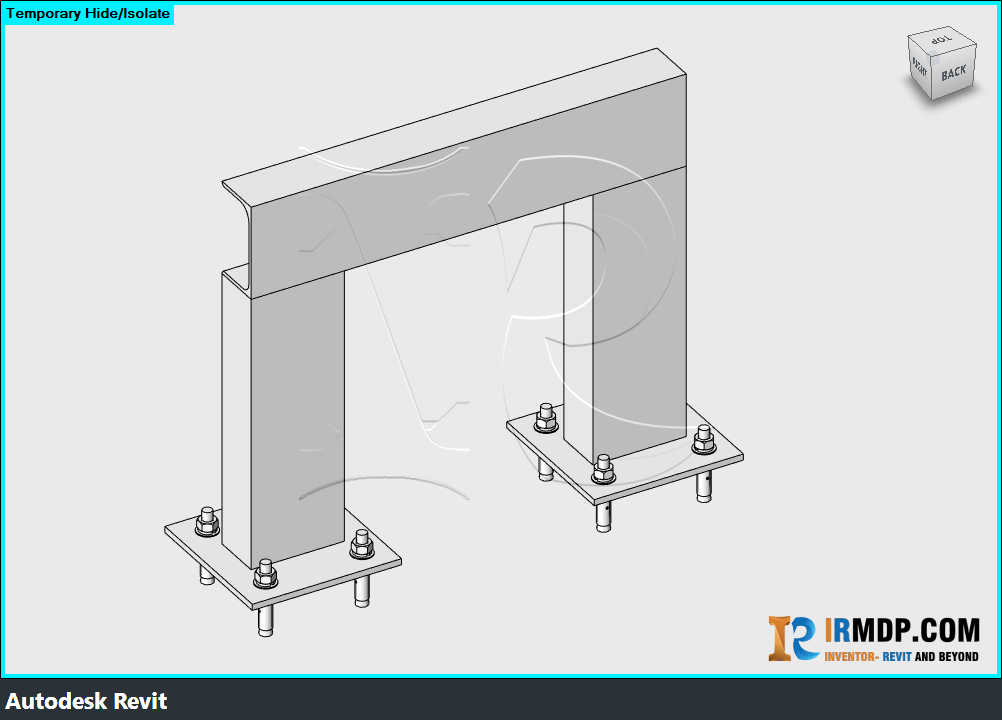 Family Revit – Đỡ ống khung U- C75x50 – Chân bản mã