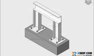 Family Revit – Đỡ ống khung U- C75x50 – Chân bản mã