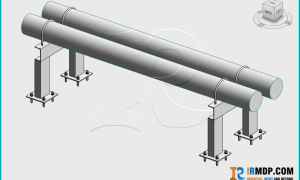 Family Revit – Đỡ ống khung U- C75x50 – Chân bản mã
