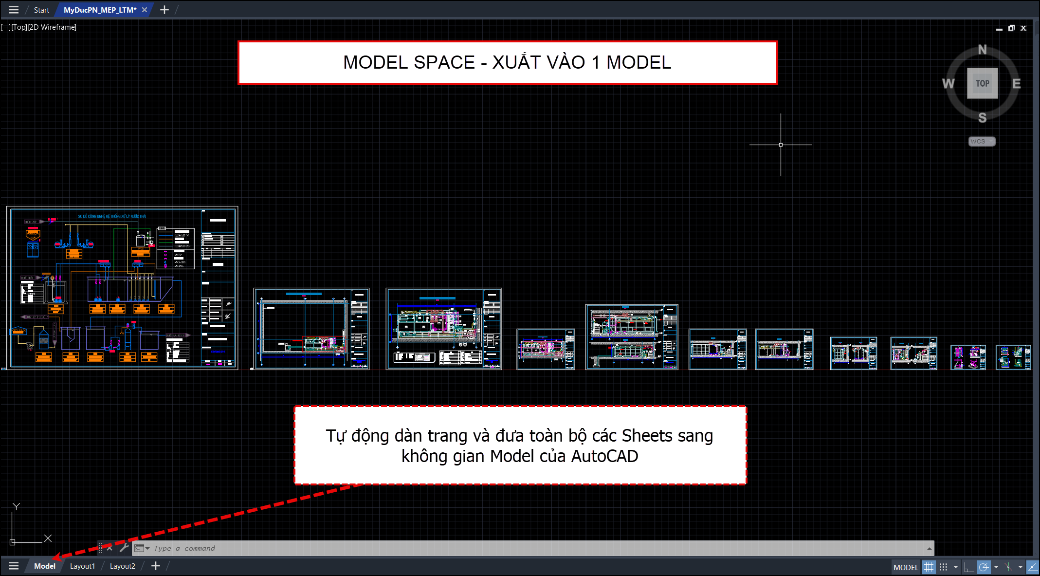 Xuat Cad Revit - Model Space Result